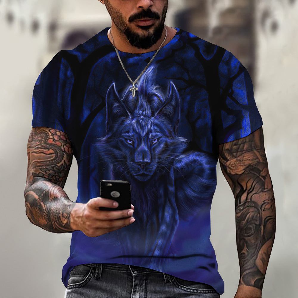 3D Printed T-Shirt Lion Beast Summer Men's & Women's T-Shirt Premium