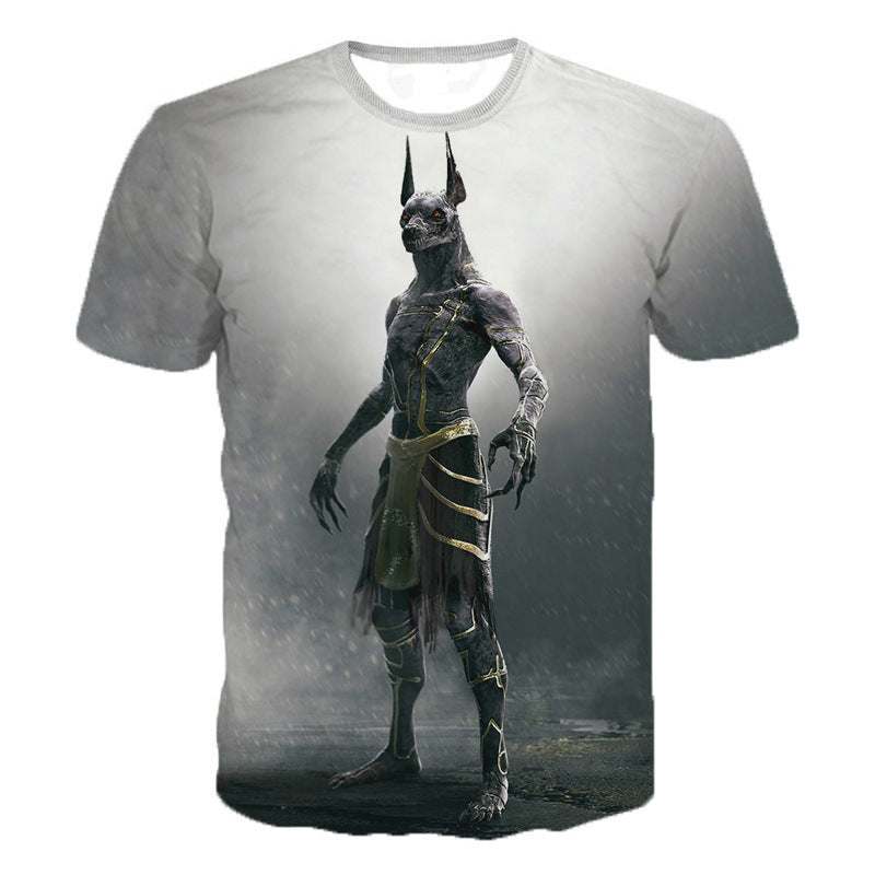 3D Printed T-Shirt Ancient Egyptian Anubis Deity Unisex Man and Woman.
