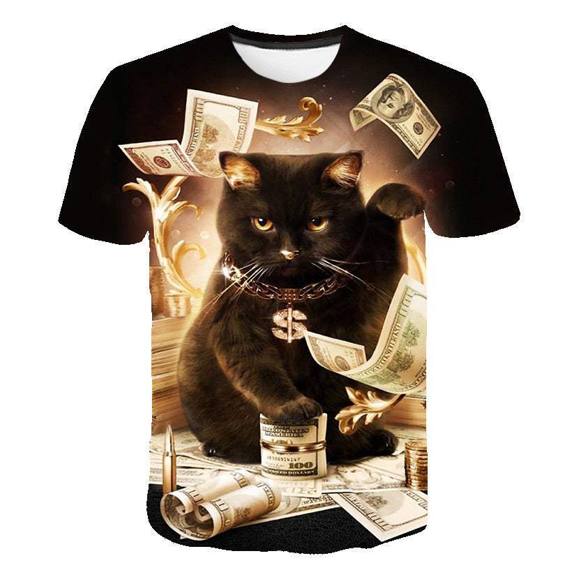 3D Printed T-Shirt Animal Cat Casual Design Premium Unisex Man & Woman