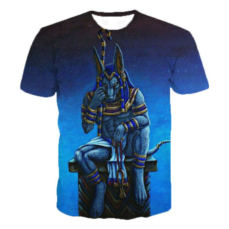 3D Printed T-Shirt Ancient Egyptian Anubis Deity Unisex Man and Woman.