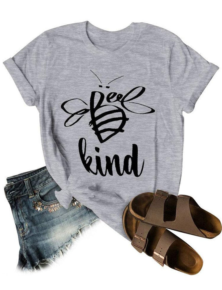 Gray t-shirt with 'Beef Kind' text, denim shorts, and sandals on a white background