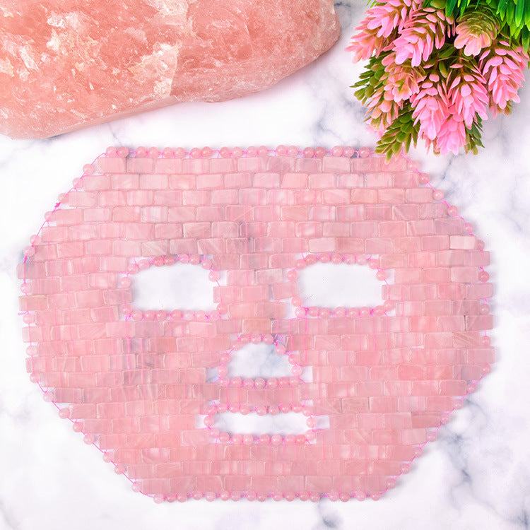 Rose Quartz Jade Mask Face for Headache Stress Relief Relax Skin Care