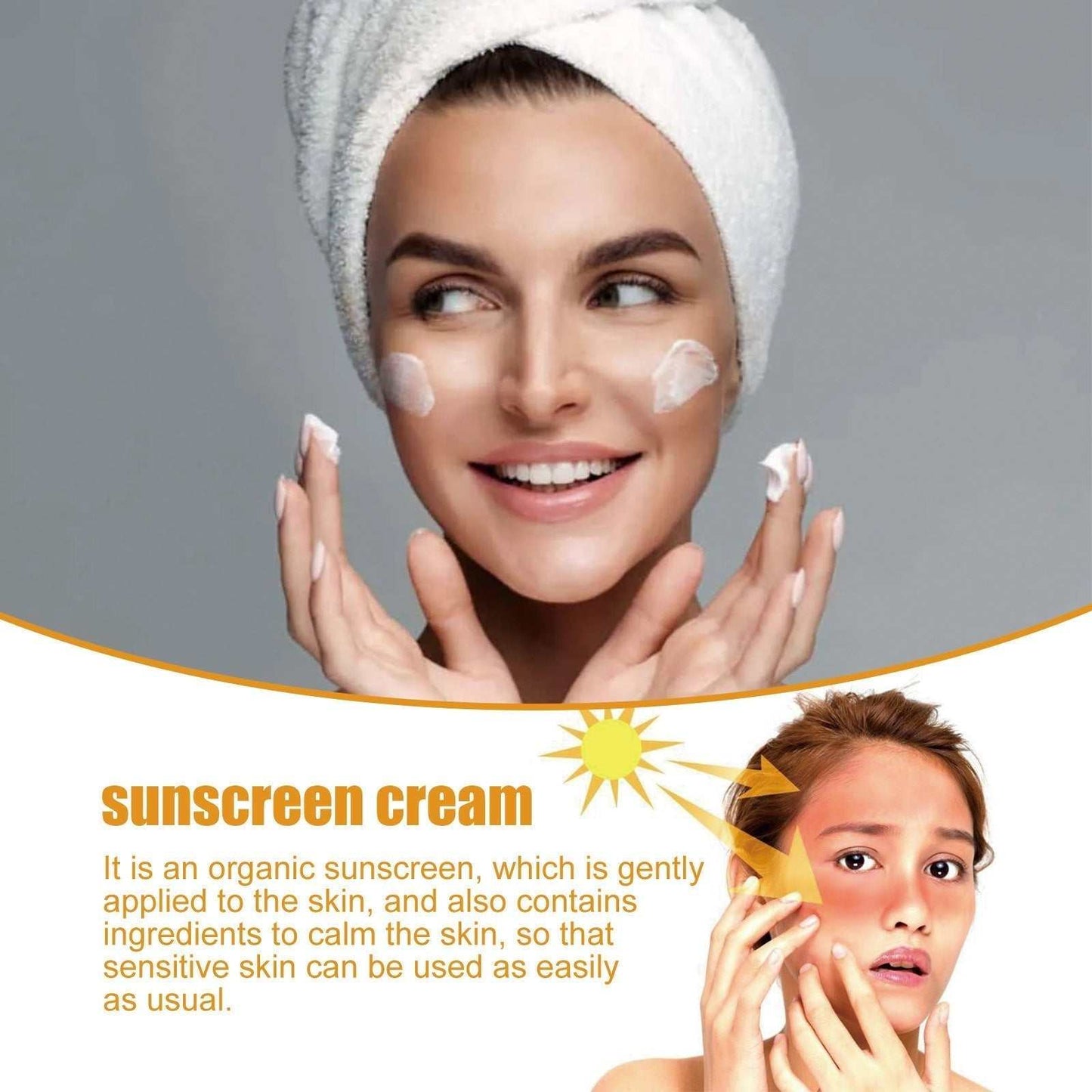 Natural Sunscreen Cream Organic Probiotic Rice Protection Face Body