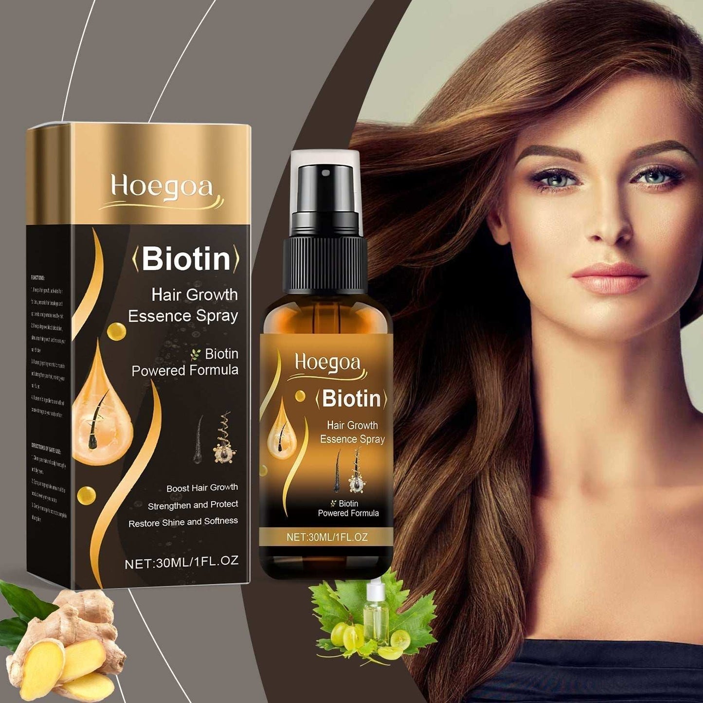 Hair Oil Biotin Repair Serum Spray Healthier Hair Serum Ginger