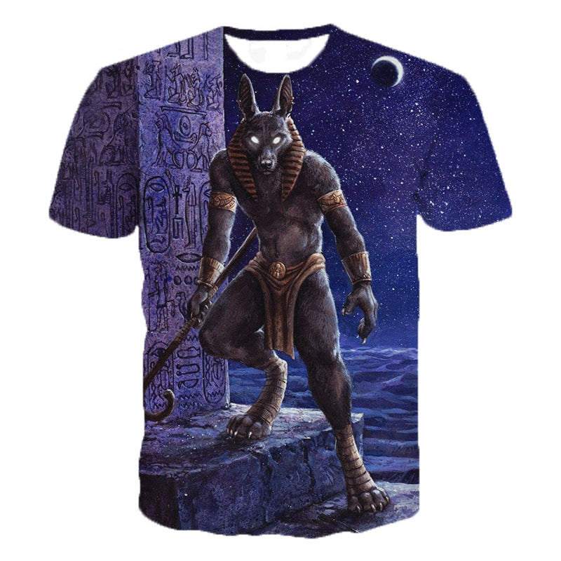 3D Printed T-Shirt Ancient Egyptian Anubis Deity Unisex Man and Woman.