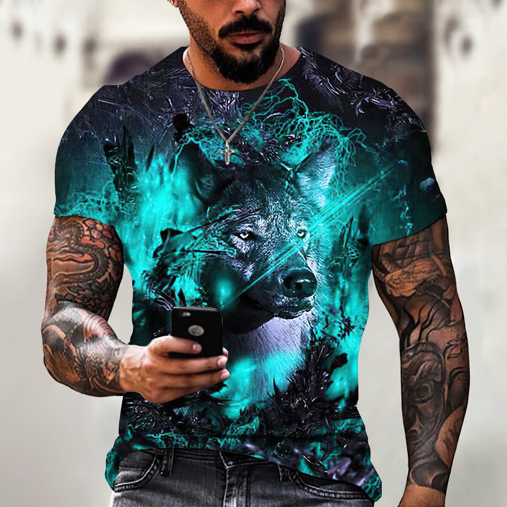 3D Printed T-Shirt Lion Beast Summer Men's & Women's T-Shirt Premium