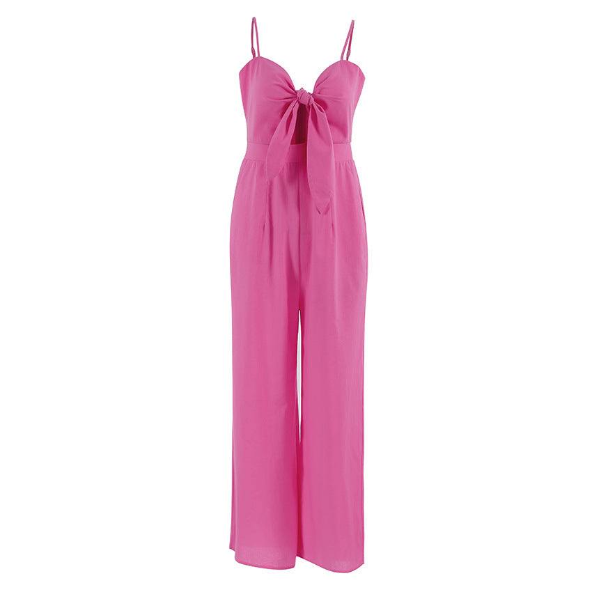 Jumpsuit Woman Sling Wide-leg Jumpsuit Fashion Casual Loose Bodysuit