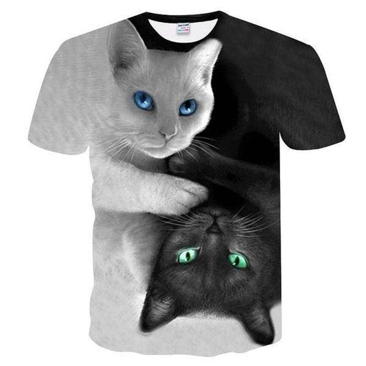Men's And Women's T-shirts Men's 3D printed T-shirts black and white