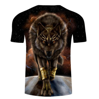 3D Printed T-Shirt Digital Printed Wolf Casual Fiber Man Woman Unisex.