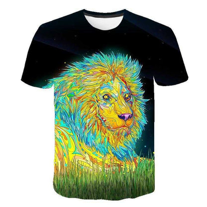 3D Printed T-Shirt Fashion Lion Animal Lover Unisex Man & Woman Casual
