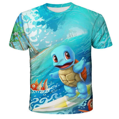 T-shirt with a cartoon character on a blue background