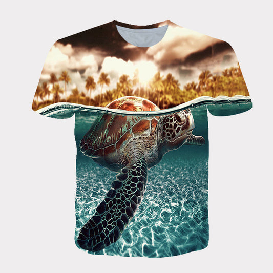 3D Digital Printing Short-sleeved T-shirt Pullover