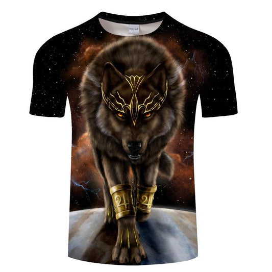 Digital printed short-sleeved T-shirt  Wolf