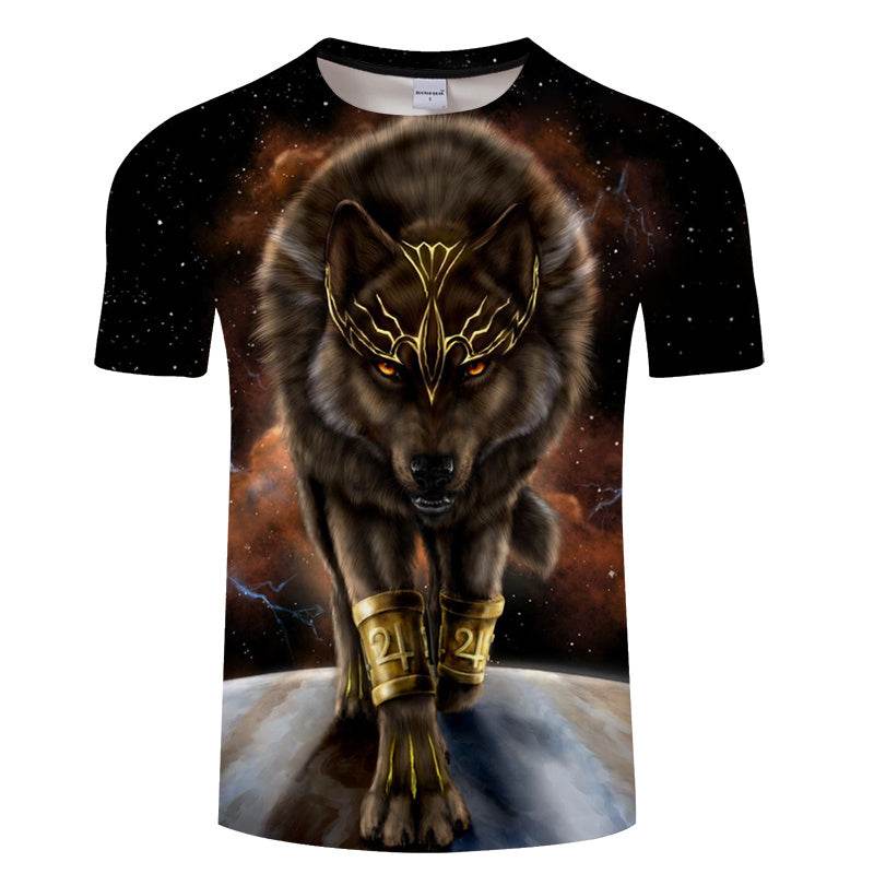 3D Printed T-Shirt Digital Printed Wolf Casual Fiber Man Woman Unisex.