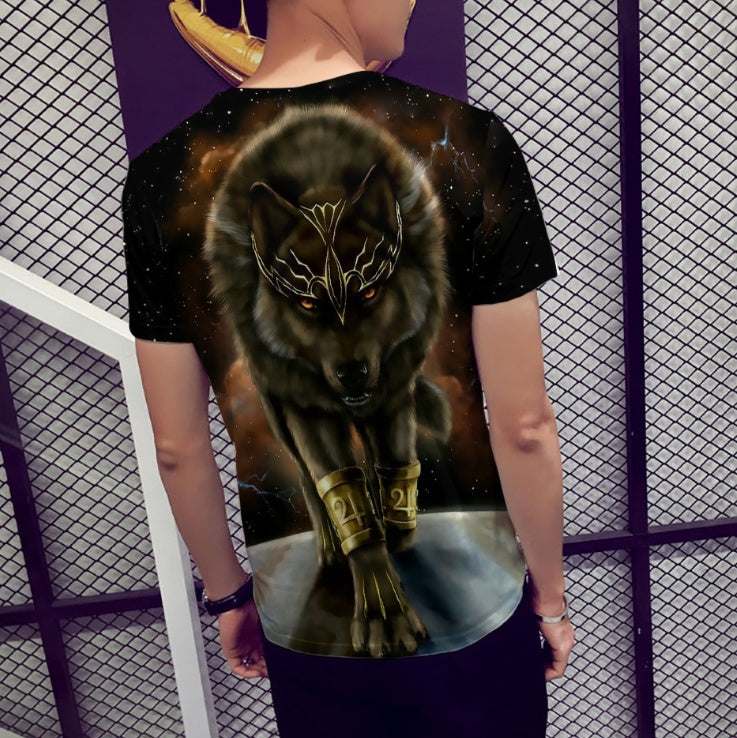 3D Printed T-Shirt Digital Printed Wolf Casual Fiber Man Woman Unisex.