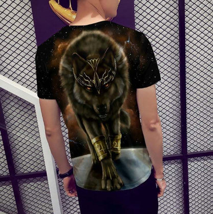 3D Printed T-Shirt Digital Printed Wolf Casual Fiber Man Woman Unisex.