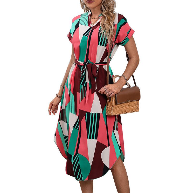 Summer Dresses for women, Vacation Elegant Spring Summer Short Sleeves