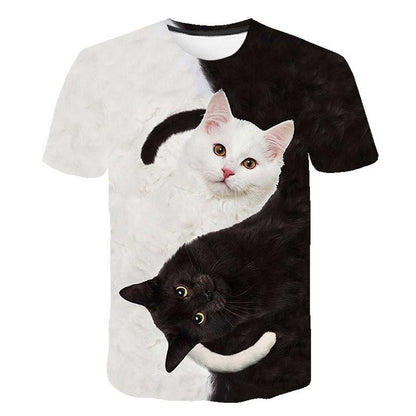 3D Printed T-shirt Cat Anime design Unisex Man & Woman visual effects