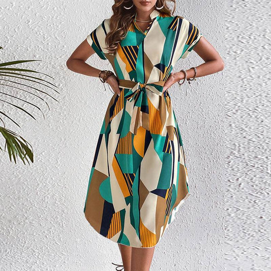 Summer Dresses for women, Vacation Elegant Spring Summer Short Sleeves