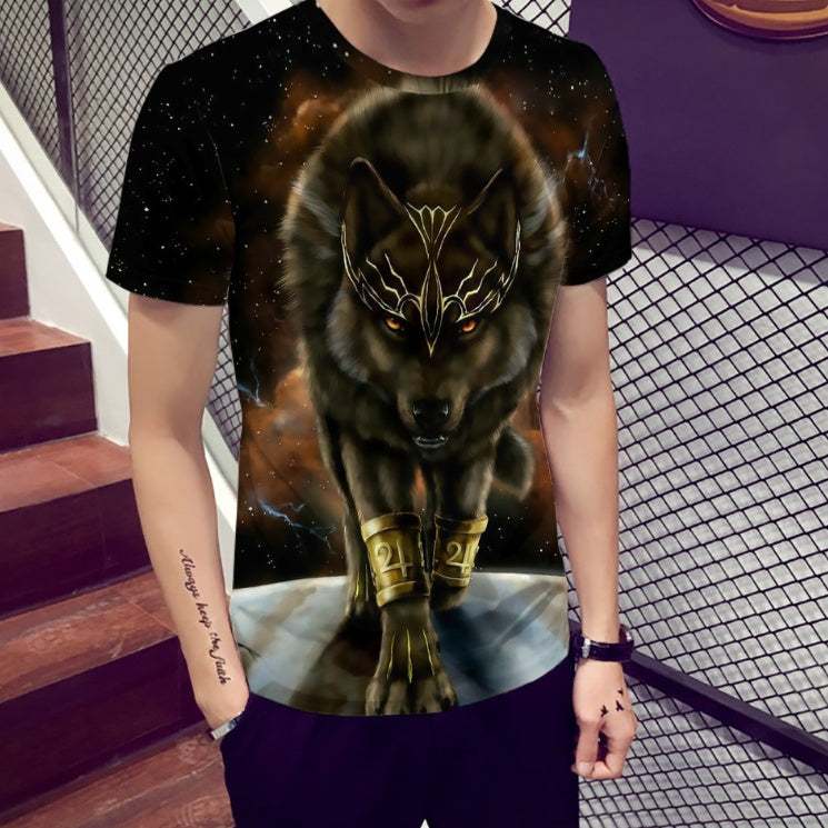 3D Printed T-Shirt Digital Printed Wolf Casual Fiber Man Woman Unisex.
