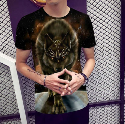 3D Printed T-Shirt Digital Printed Wolf Casual Fiber Man Woman Unisex.