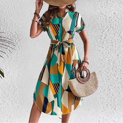 Summer Dresses for women, Vacation Elegant Spring Summer Short Sleeves